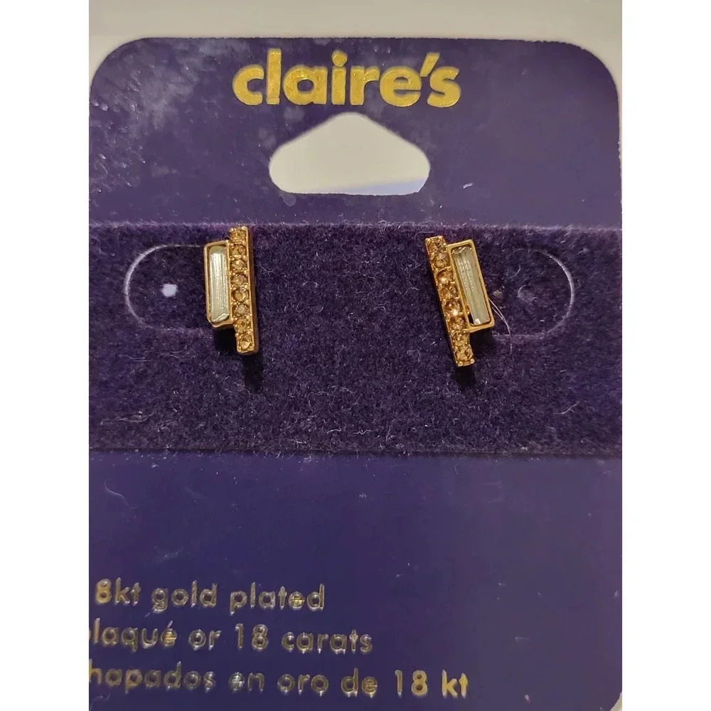 Claire's 18 Gold Plated Earrings New
